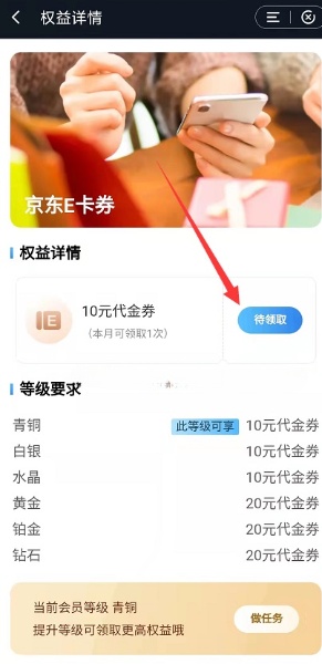 建行免费领10元京东E卡卡密，每月可领取！